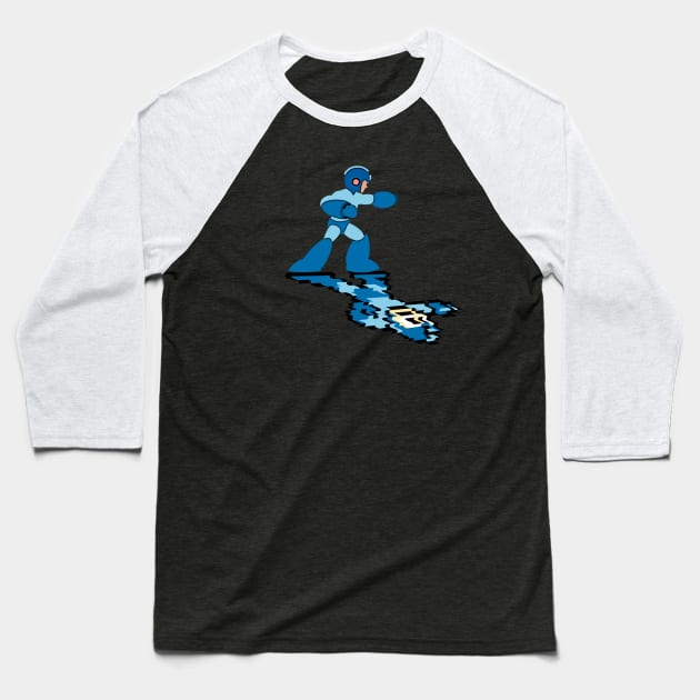 Mega Man Reflection Baseball T-Shirt by bakru84